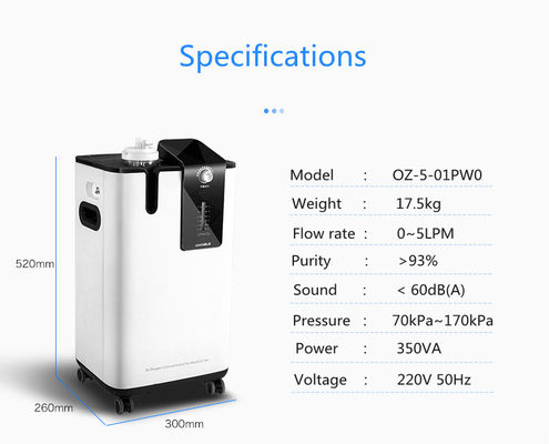 متوفر 5L مُكثّف أوكسجين ألمانيا تكنولوجيا FDA 510K و SGS CE معتمد